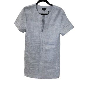 Theory Linen Summer Dress Size S White Blue Striped